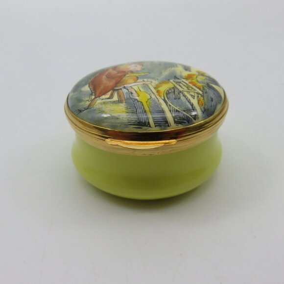 Beatrix Potter PIGLING BLAND Enamel Trinket Pill Box Crummles Vintage - Picture 5 of 10